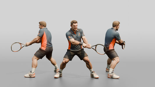 Male Tennis Player Unleashing a Powerful Forehand
