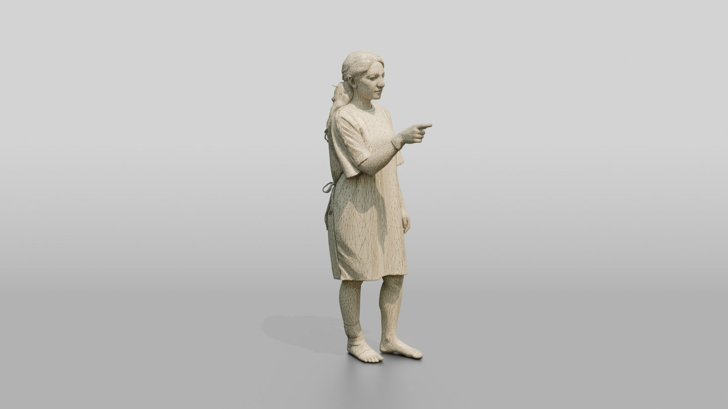 Woman Patient Pointing with an Ankle Injury