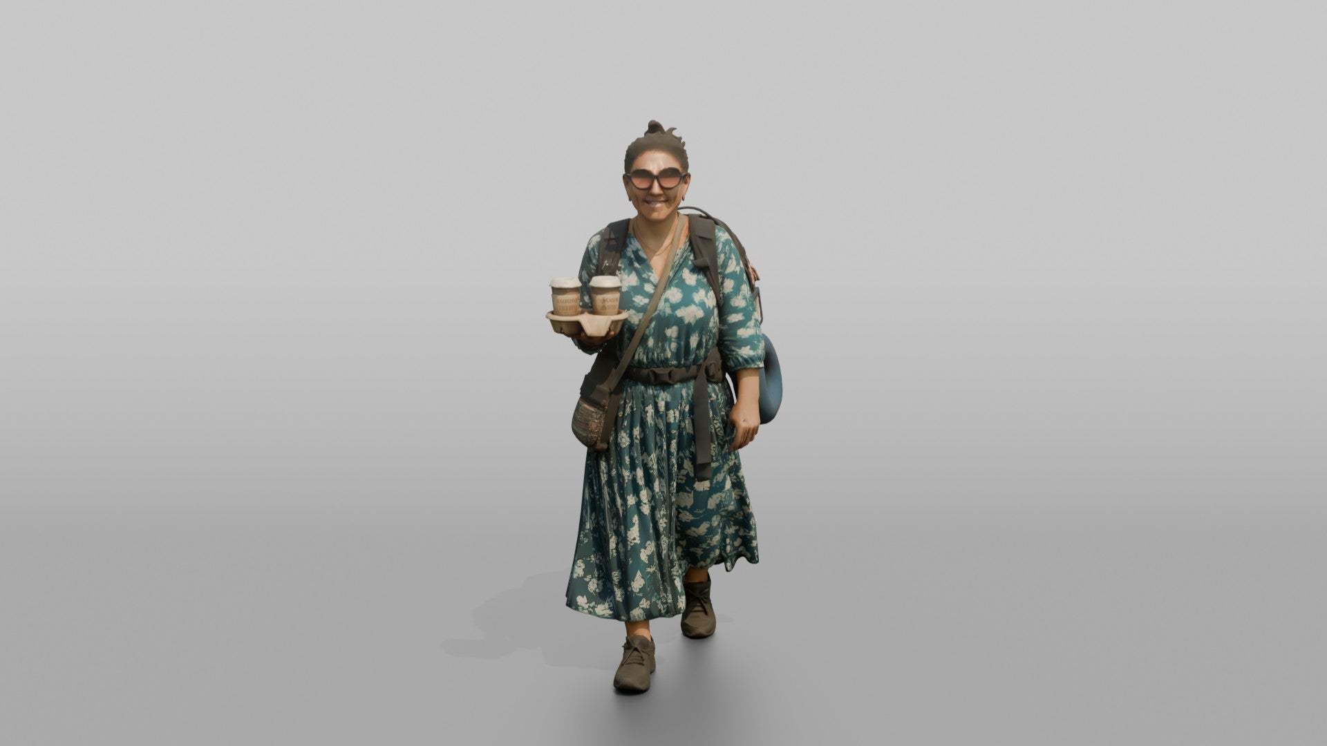 Traveler Carrying Coffee To The Gate