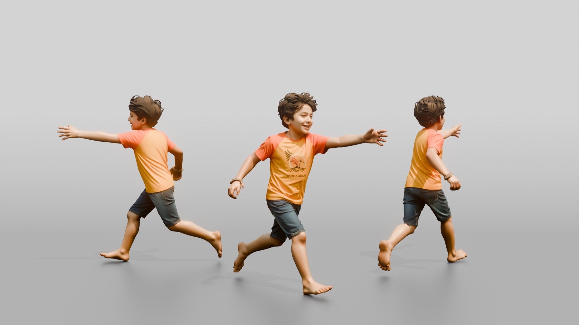 Young Iraqi Boy Chasing a Butterfly in a Meadow