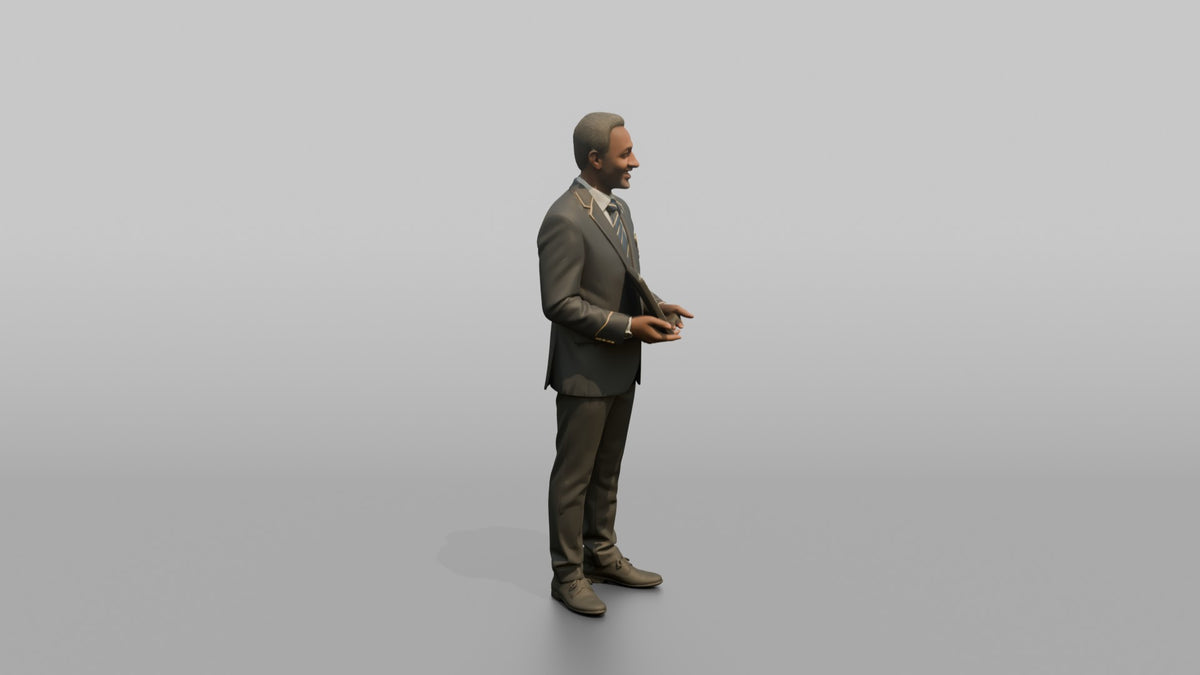 Concierge Woman Holding A Tablet With A City Guide Open - 3D character model, view 2