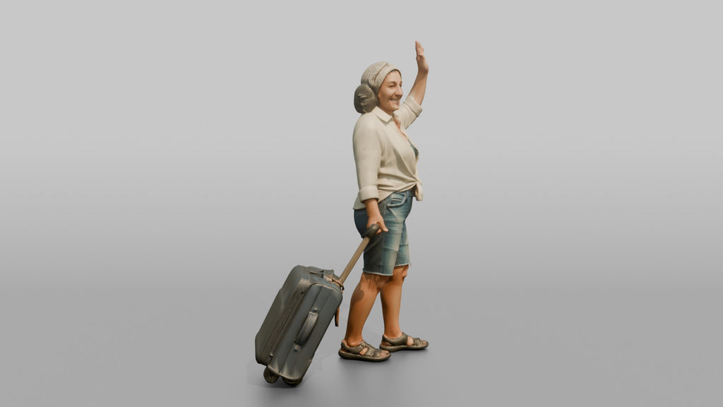 Traveler Waving Goodbye At The Gate