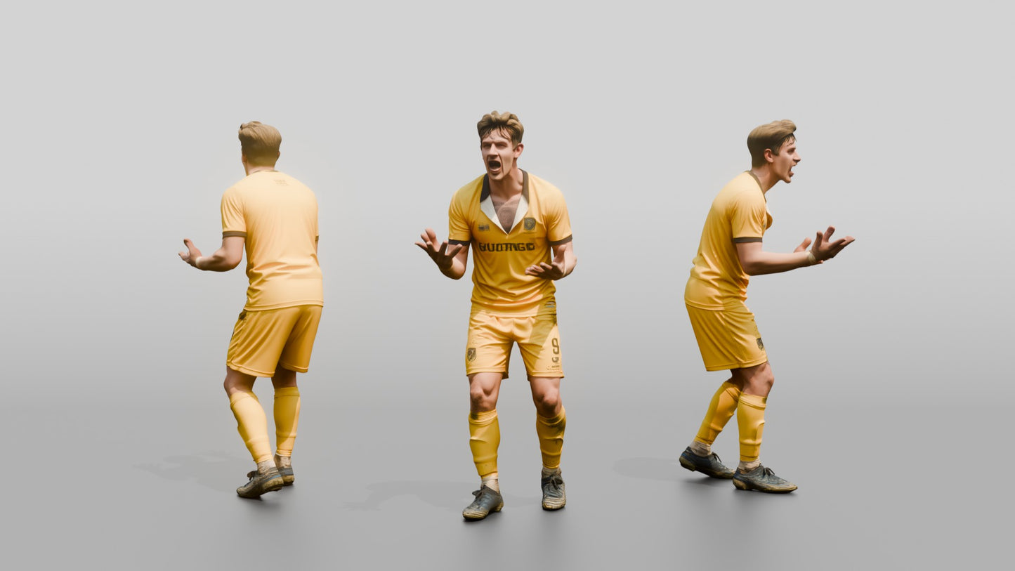 Soccer Player Shouting at the Referee
