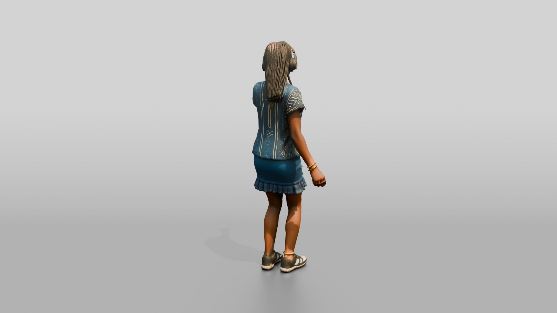 Teenage African Girl Dancing with Headphones