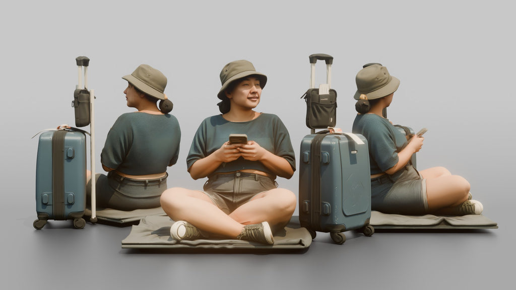 Traveler Sitting And Waiting At The Gate