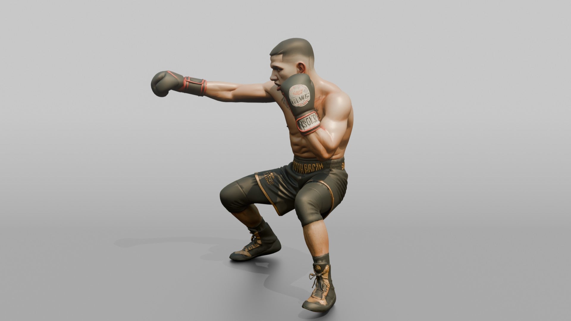 Boxer Feinting a Jab While Ducking Low