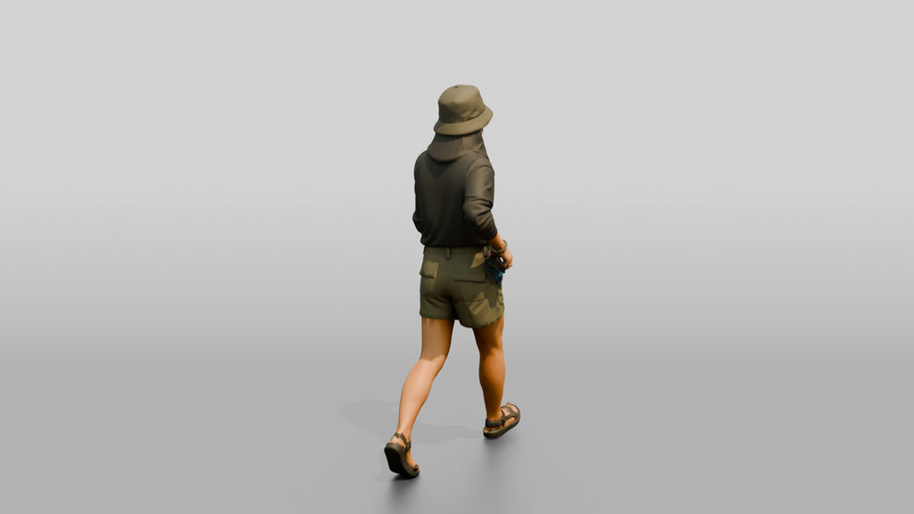 Woman Slipping Water Bottle Into Pocket