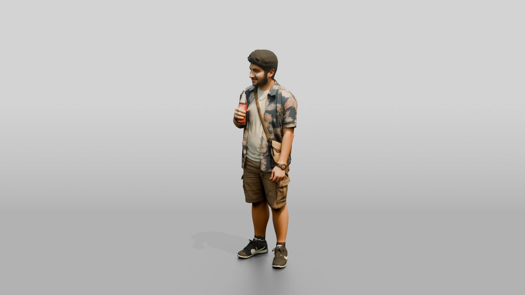 Stocky Young Lebanese Man by a Food Truck