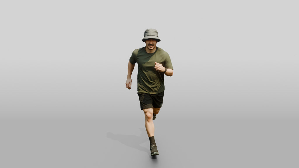 Man Swinging Arms in Beach Jog