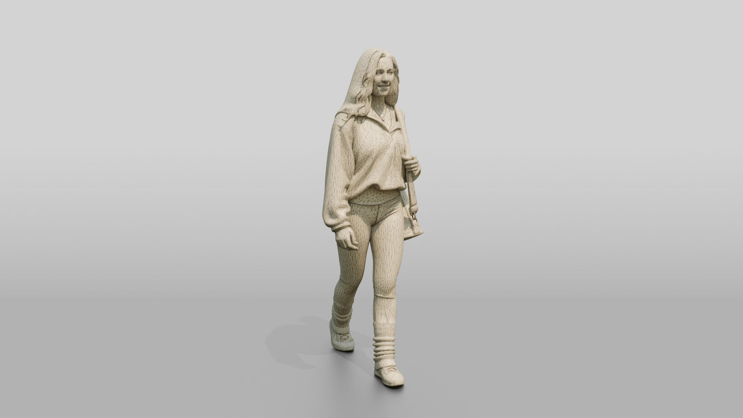 Walking Woman with Mat Bag