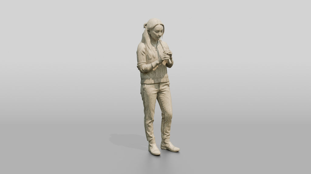 Tin Whistle Player with Silver Whistle