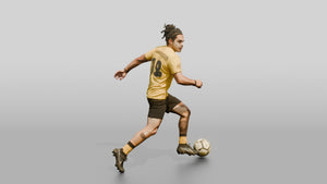 Soccer Player Side-Step Dribble - 3D character model, view 1