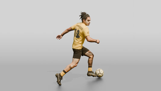 Soccer Player Side-Step Dribble - 3D character model, view 1