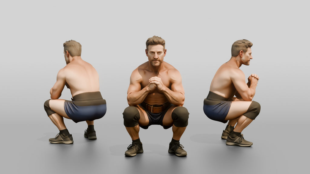Muscular Man in Bodybuilding Shorts