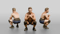 Muscular Man in Bodybuilding Shorts
