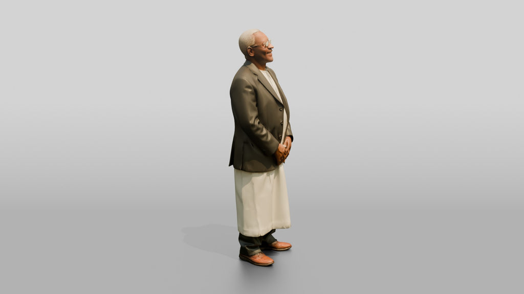 Elderly African Man in a Tweed Jacket Laughing