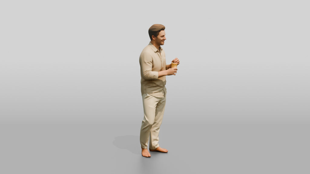 Man Relaxing with a Sunset Drink