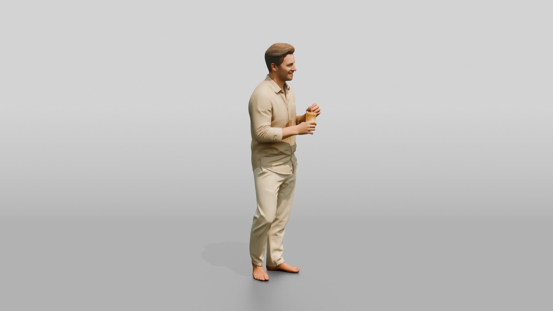 Man Relaxing with a Sunset Drink