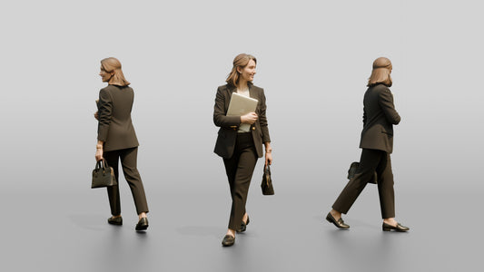 Woman Carrying a Laptop to a Meeting