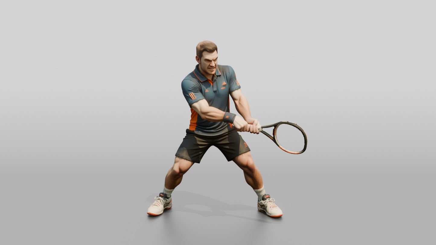 Male Tennis Player Unleashing a Powerful Forehand