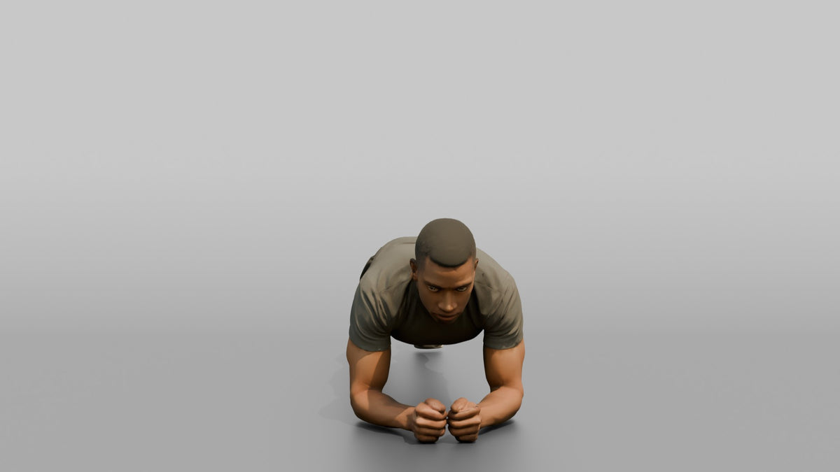 Bodyweight Athlete Man Holding A Plank Position - 3D character model