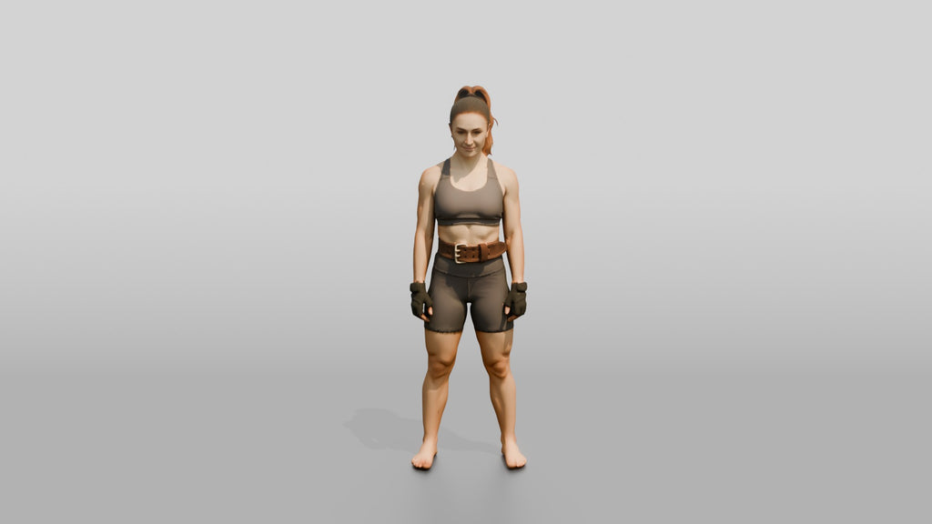 Woman Standing with Lifting Belt