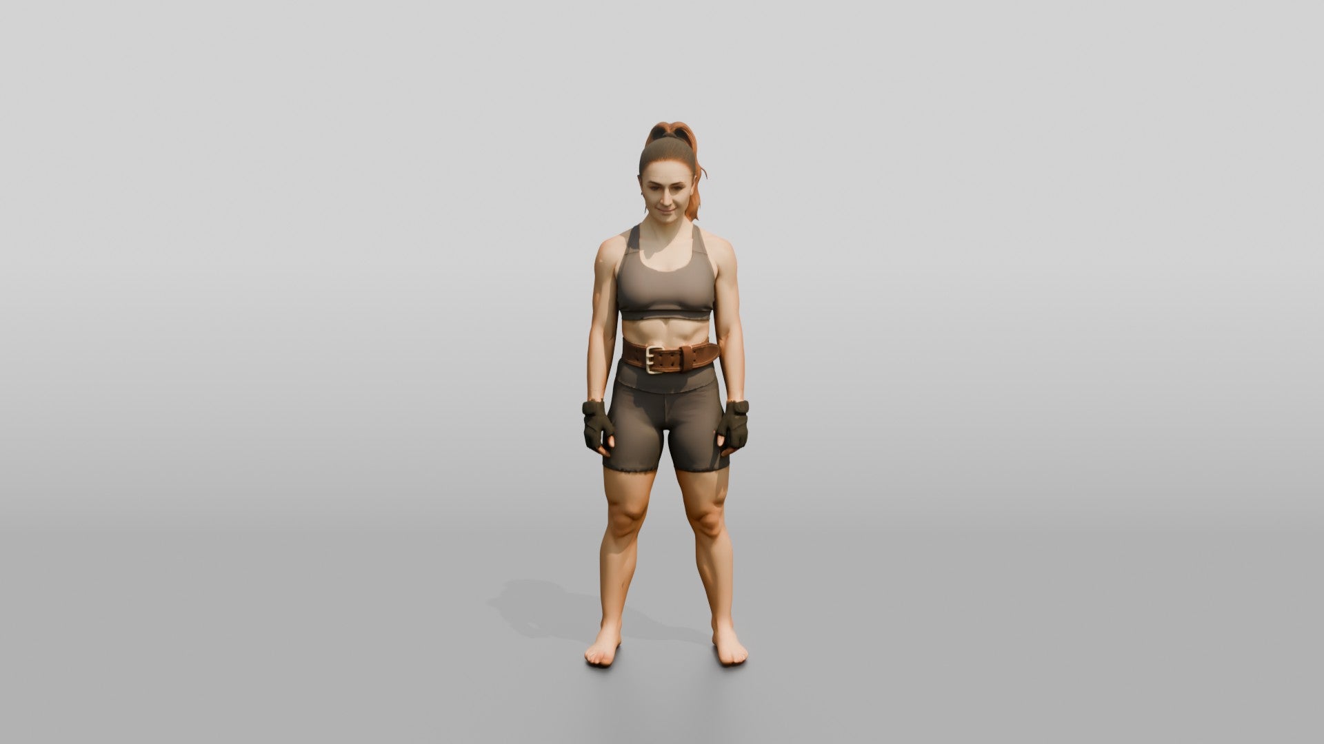 Woman Standing with Lifting Belt