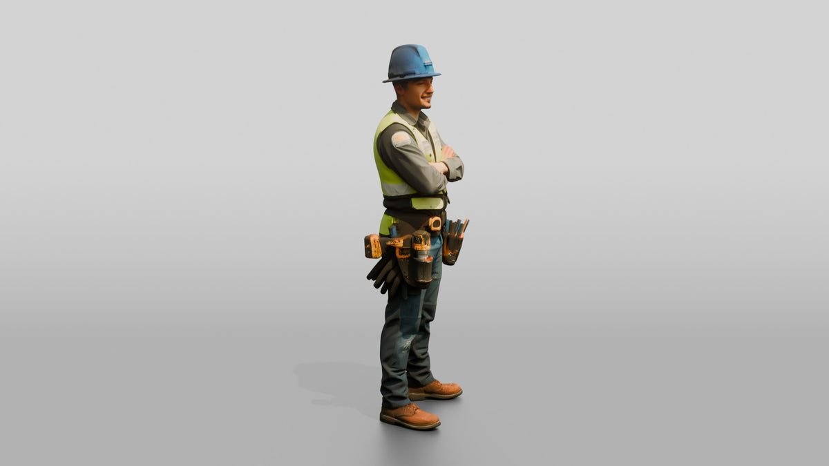 Construction Worker Man 78 - 3D character model, view 2