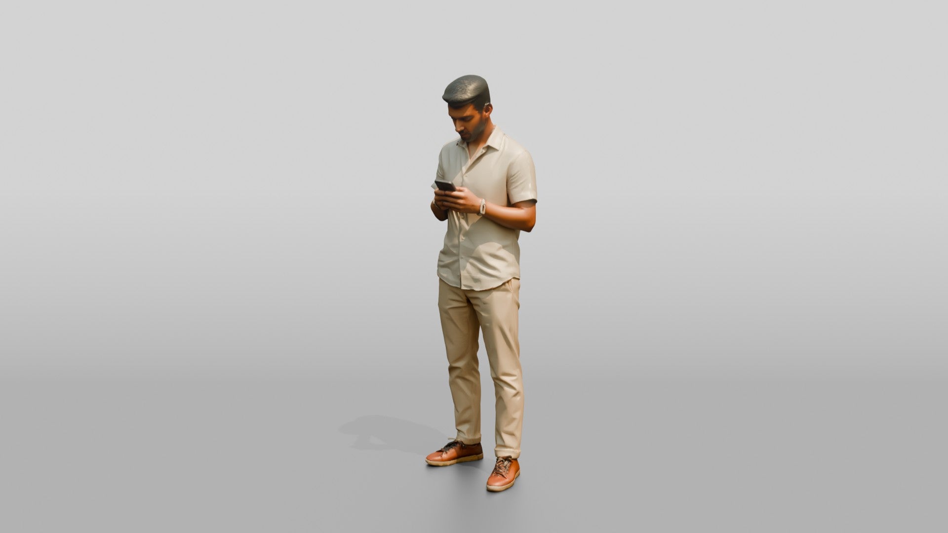 Slender Young Moroccan Man on a Shopping Street