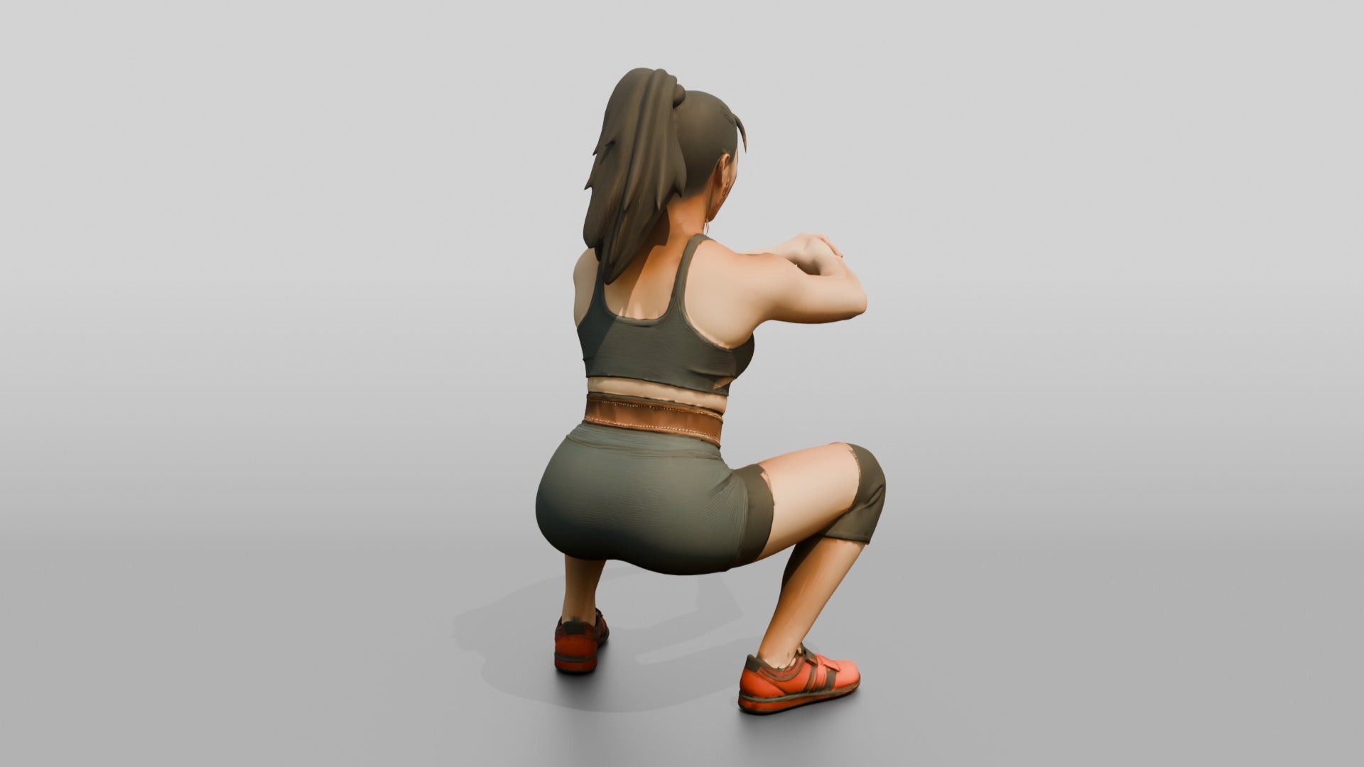 Woman in Squat with Knee Sleeves