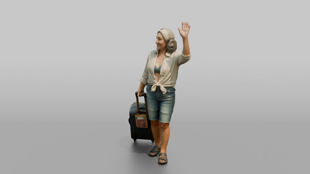 Traveler Waving Goodbye At The Gate