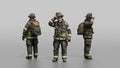 Firefighter Man Wiping Soot Off His Forehead with a Gloved Hand