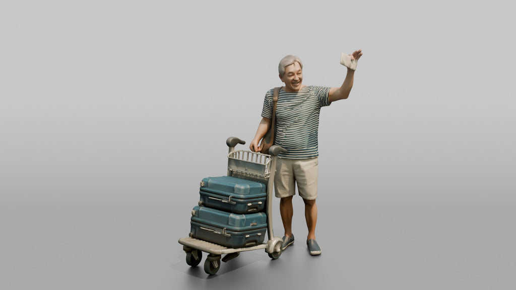 Traveler Waving His Boarding Pass