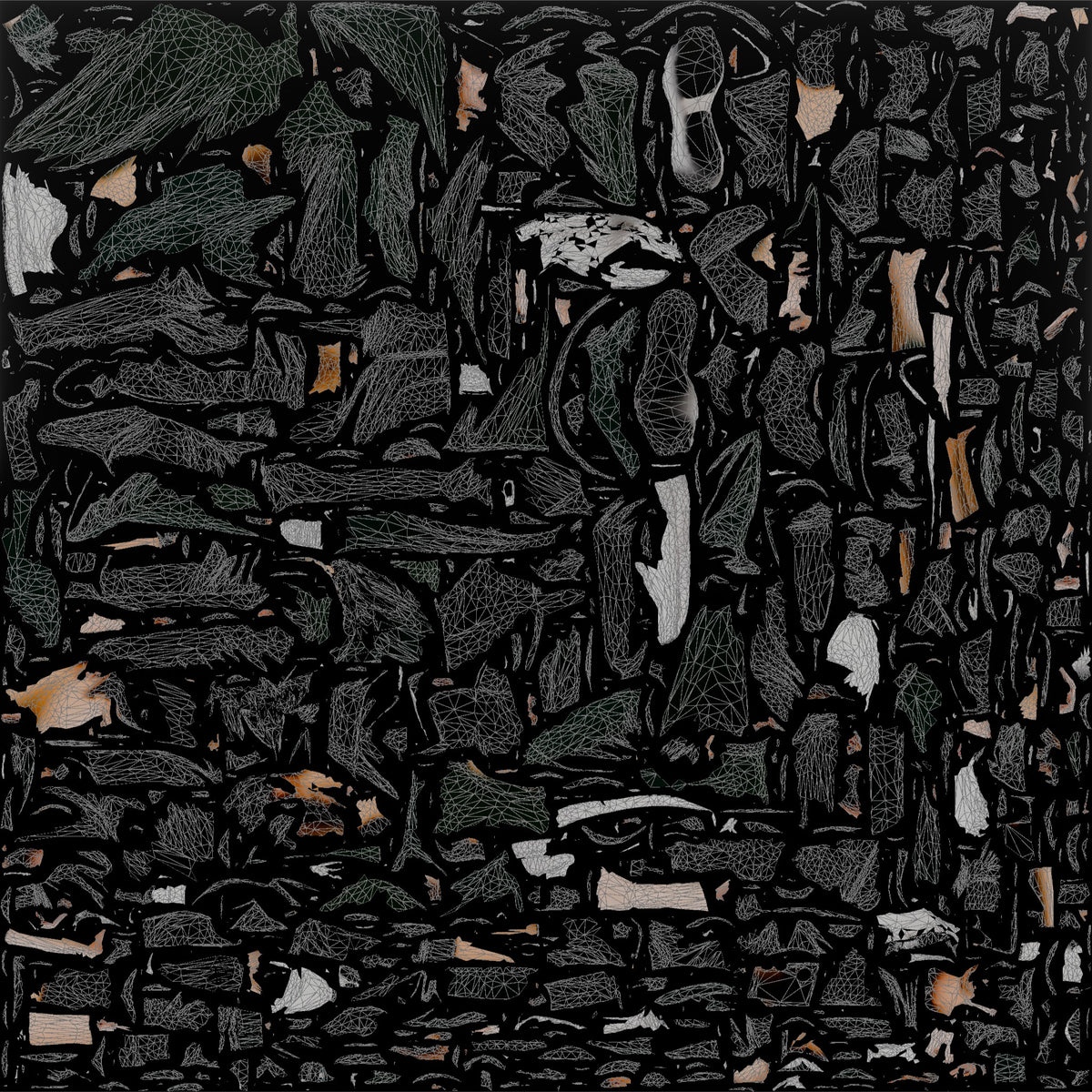 Young Chinese Man Walking and Talking on Phone - UV layout, base color map