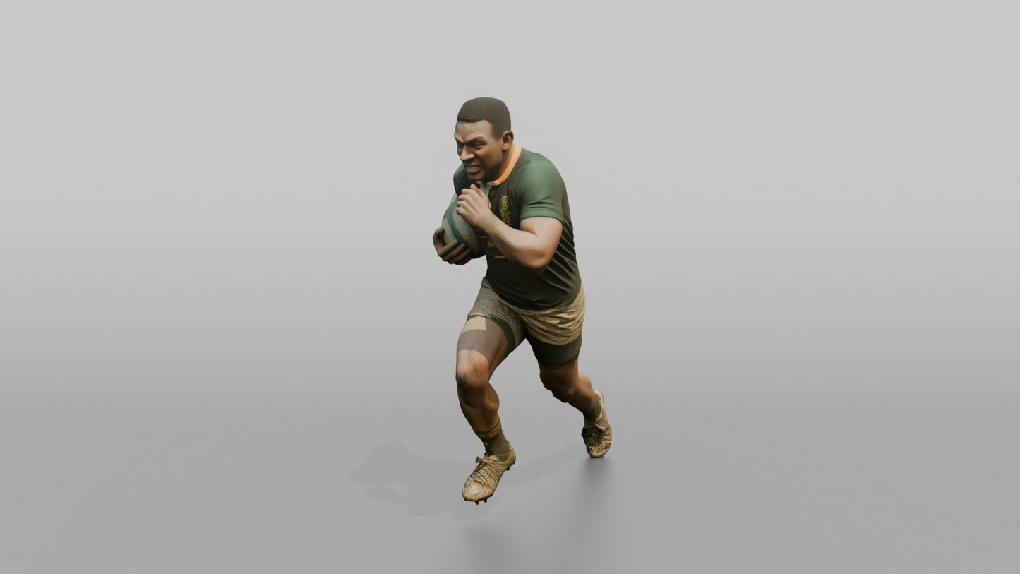 South African Winger Sprinting with the Ball