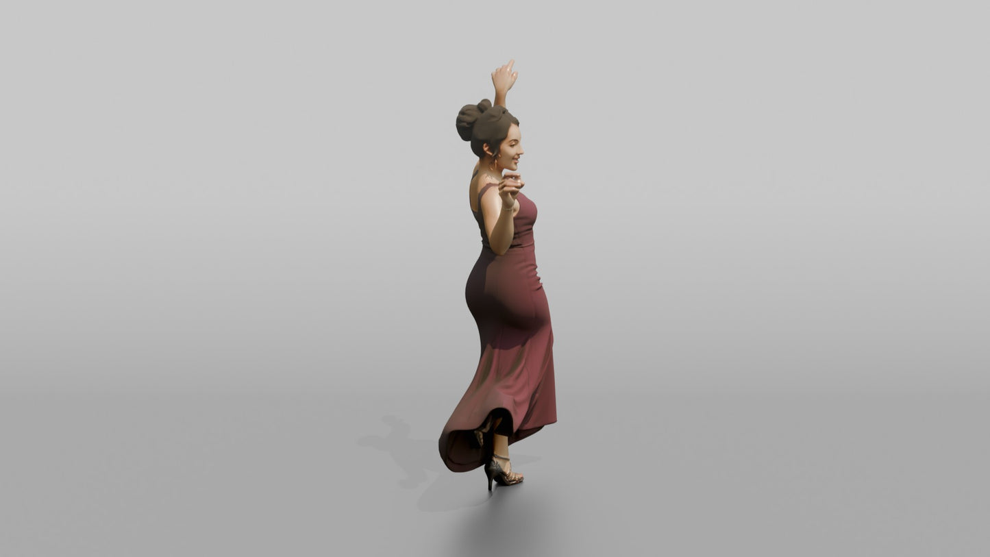 Wedding Guest Striking a Dance Pose