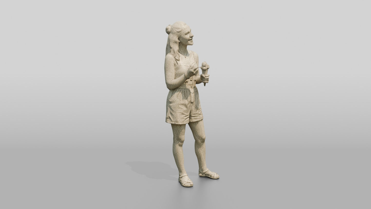 Petite Spanish Teenage Girl Holding an Ice Cream Cone