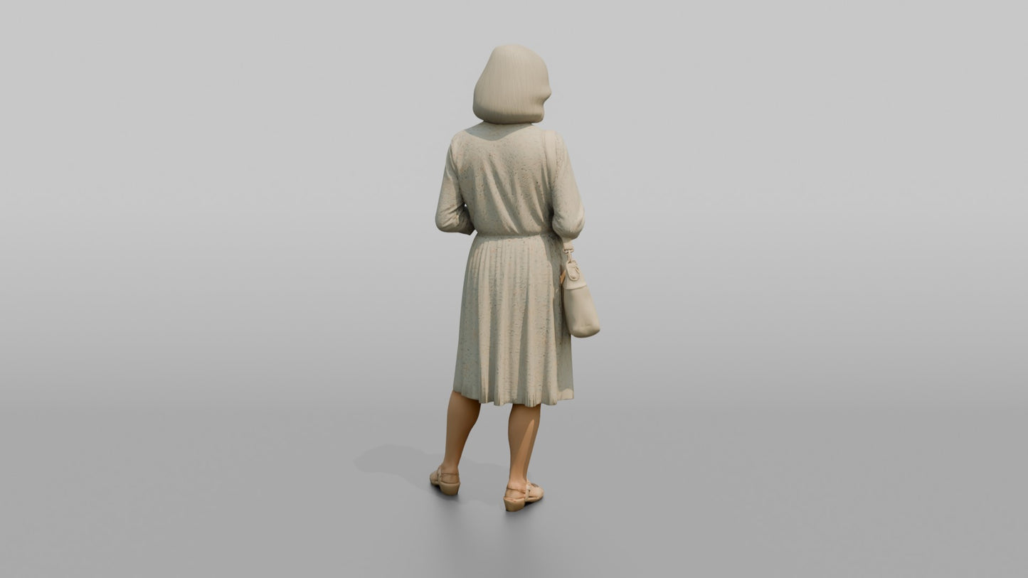 Dutch Grandmother in a Pastel Summer Dress