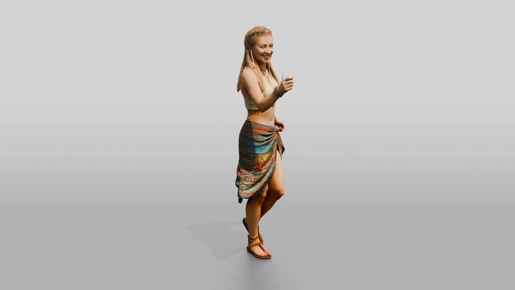 Woman with a Sparkler in a Sarong
