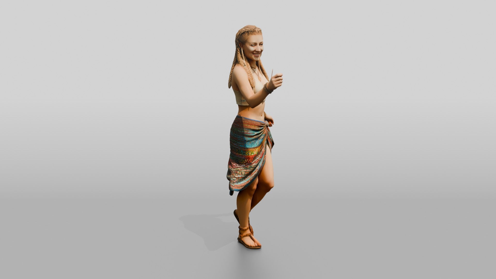 Woman with a Sparkler in a Sarong
