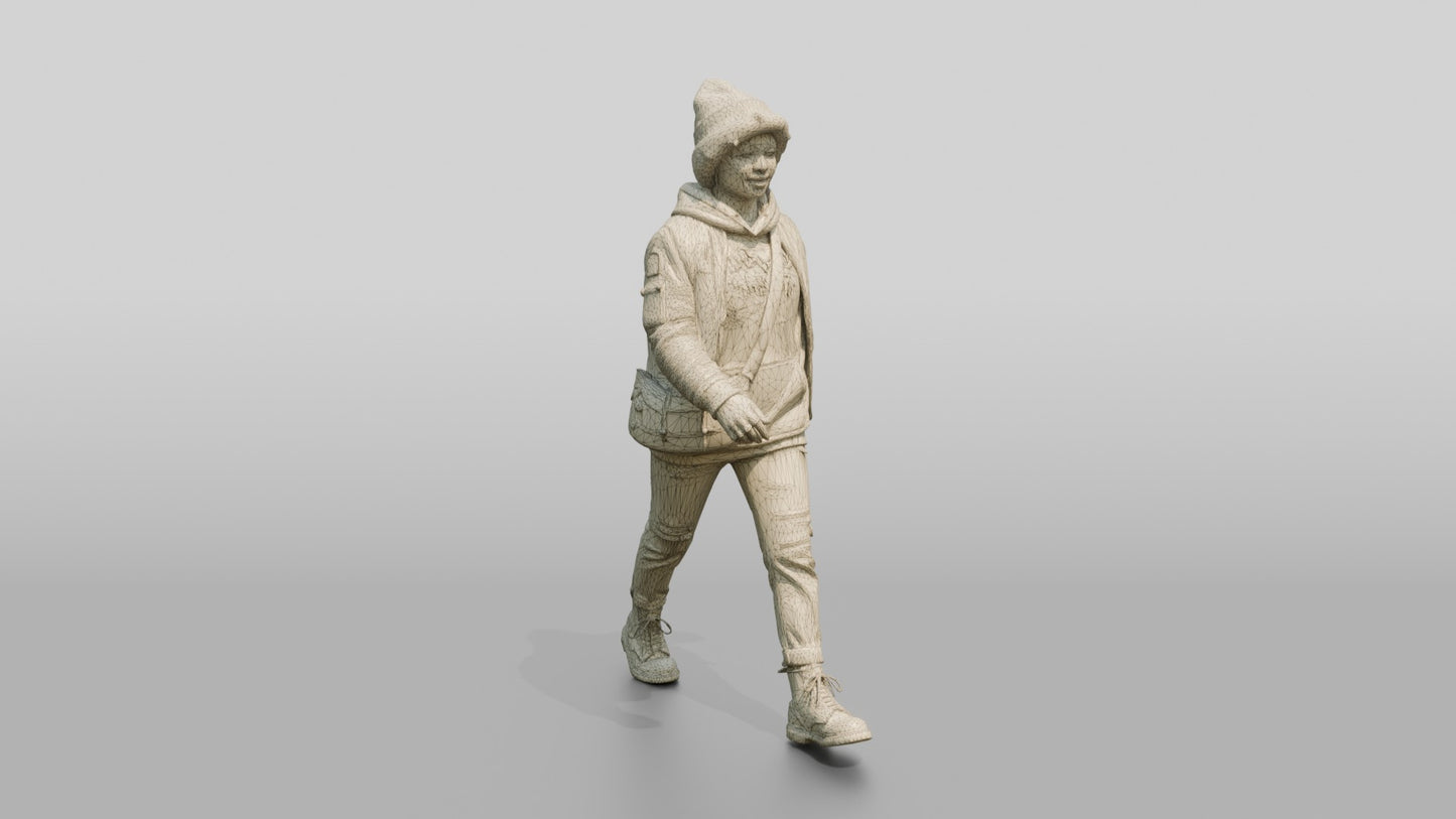 African-American Woman in Bomber Jacket and Hoodie
