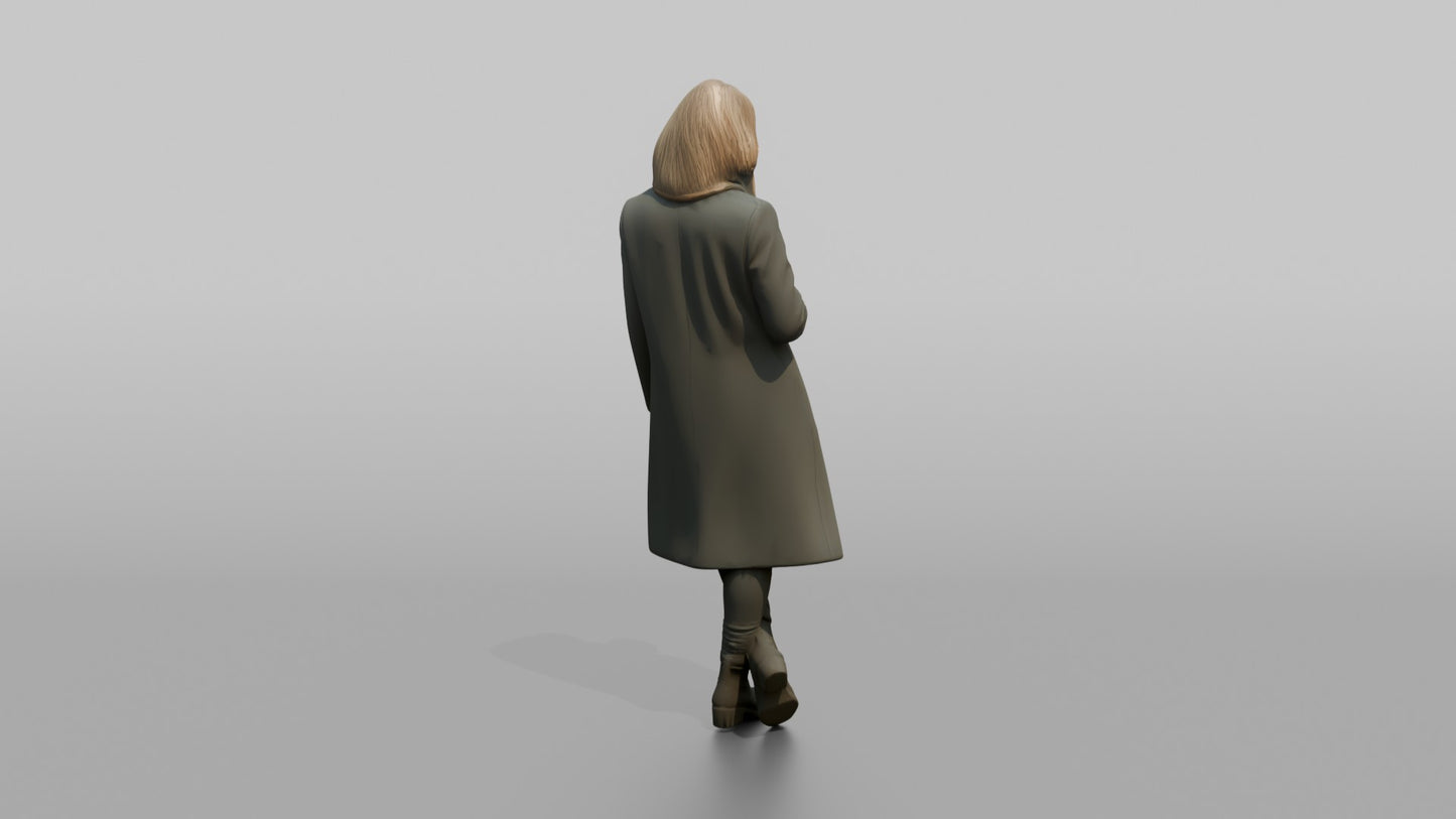 Scandinavian Woman Leaning Against a Shop Window