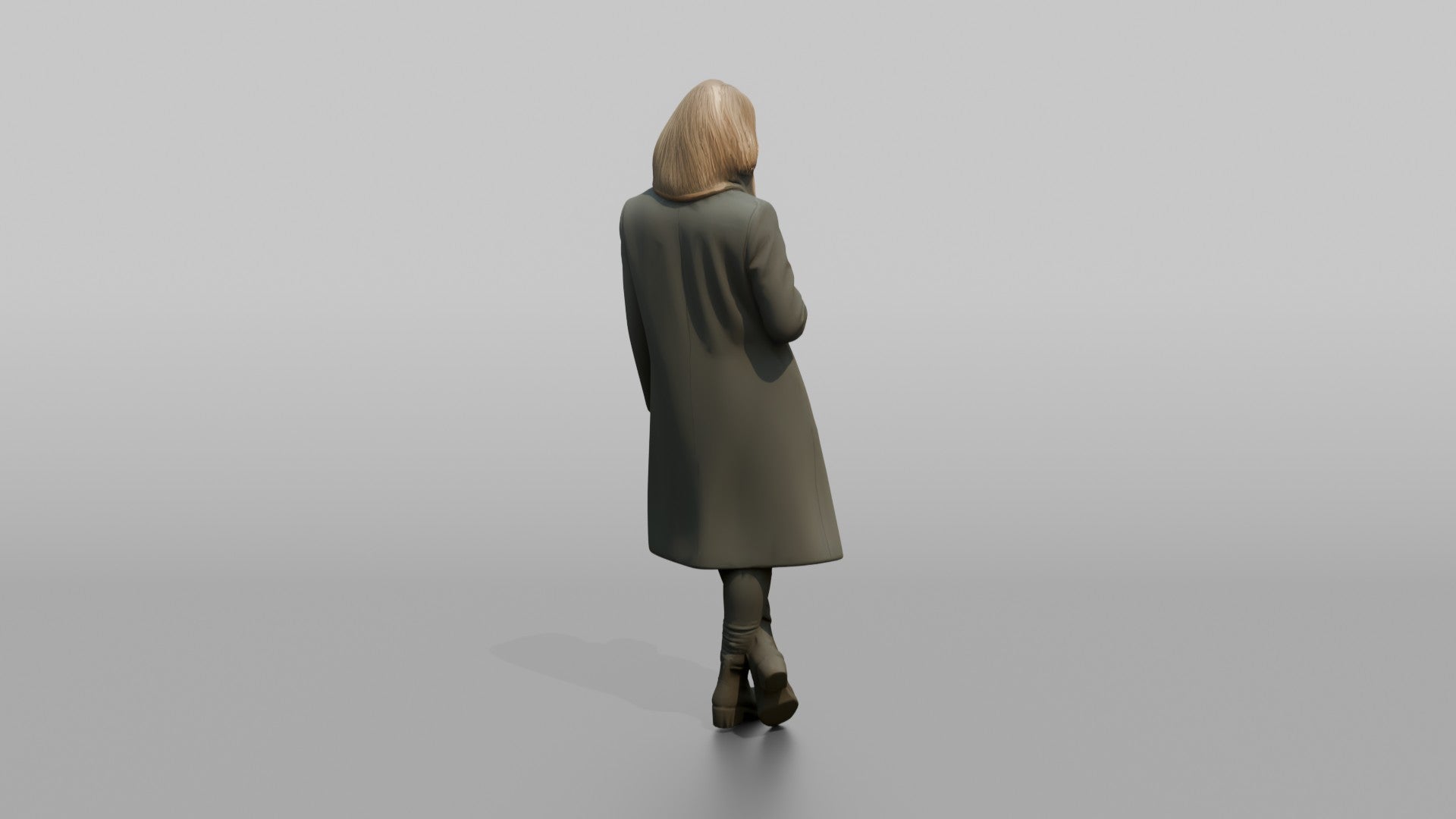 Scandinavian Woman Leaning Against a Shop Window