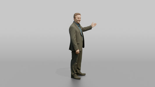 Host Man Gesturing Toward A Table, Arm Extended - 3D character model