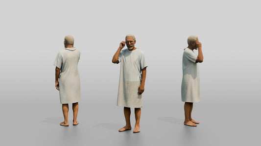 Elderly Man Patient Adjusting His Glasses