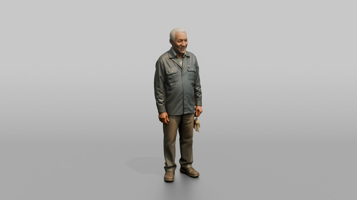 Man Store Owner Holding A Set Of Keys - 3D character model