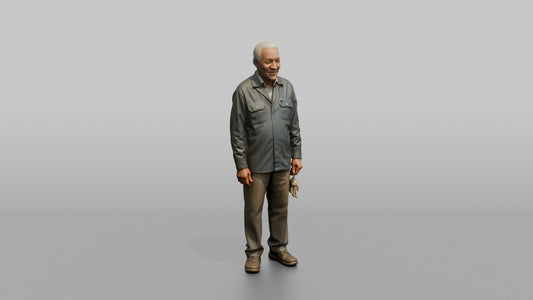 Man Store Owner Holding A Set Of Keys - 3D character model