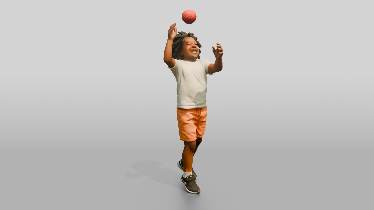 Stocky Maltese Boy Tossing a Red Ball in the Air