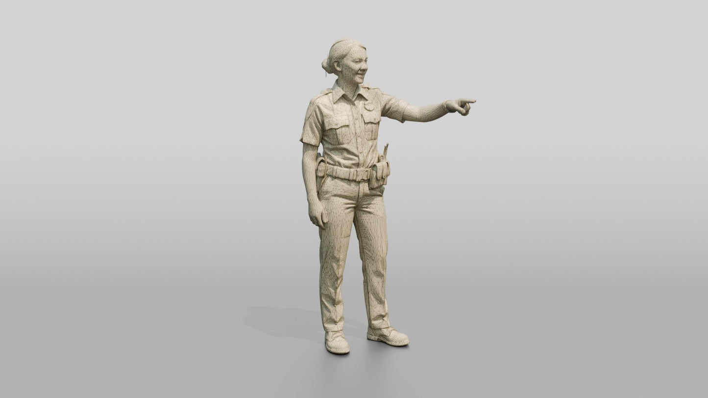 Tattooed Female Police Officer Pointing