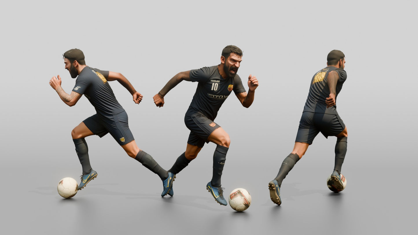 Soccer Player Sprinting with the Ball
